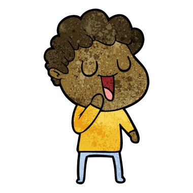 vektör çizim karikatür adam gülen