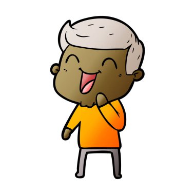 vektör çizim karikatür man gülüyor