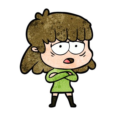 vektör çizim karikatür yorgun kadın