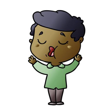 vektör çizim konuşuyor karikatür adam