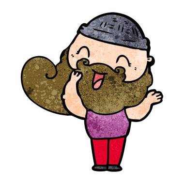 mutlu sakallı adam vektör çizim