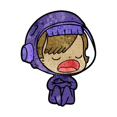 astronot konuşuyor karikatür vektör çizim