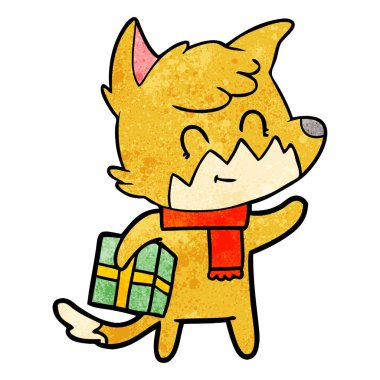 karikatür mutlu fox ile hediye