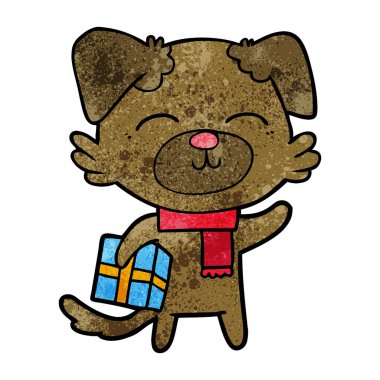 karikatür köpek xmas için hazır