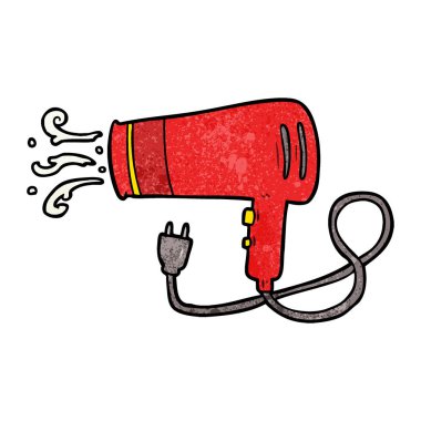 vektör çizim karikatür elektrikli saç kurutma makinesi
