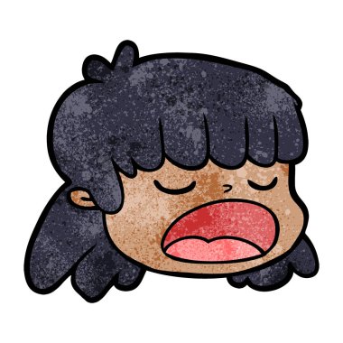 vektör çizim karikatür kadın yüzü