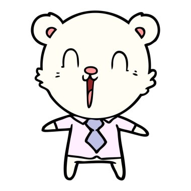 mutlu karikatür kutup ayısı