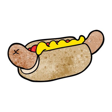 çizgi film taze lezzetli sosisli sandviç