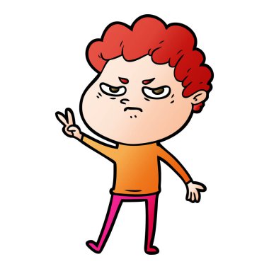 vektör çizim karikatür kızgın adam