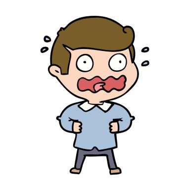 çizgi film adam tamamen stresli