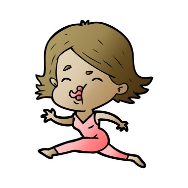 çizgi film kız yüz çekerek