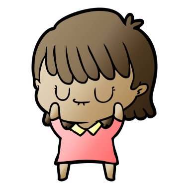 Çizgi filmdeki kadının vektör çizimi