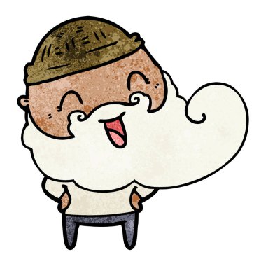 mutlu sakallı adam vektör çizim