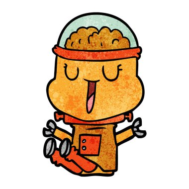 mutlu karikatür robot vektör çizim