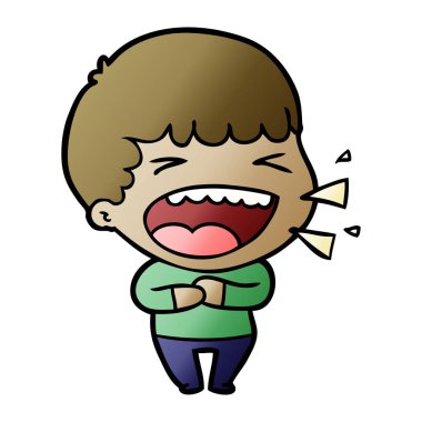 adam gülüyor karikatür vektör çizim