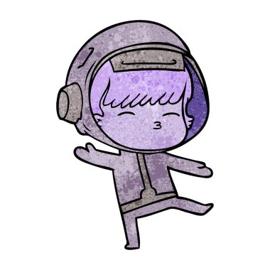 vektör çizim karikatür meraklı astronot