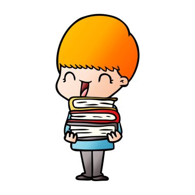 mutlu çizgi film çocuk vektör çizim