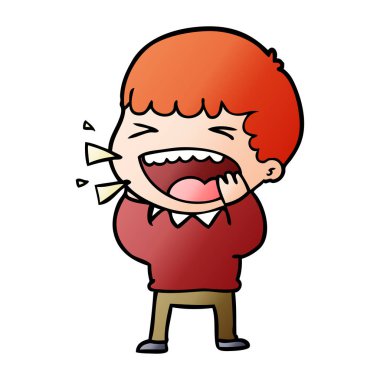 adam gülüyor karikatür vektör çizim