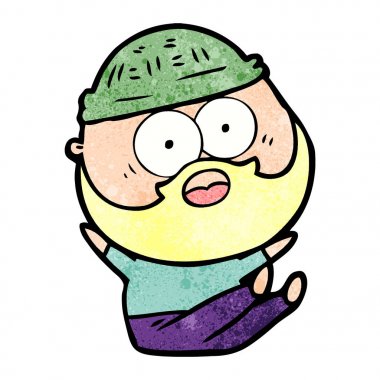 vektör çizim karikatür sakallı adam