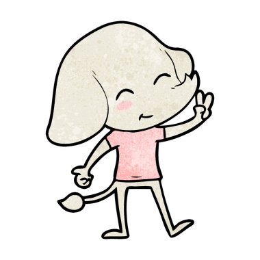 vektör çizim sevimli çizgi fil