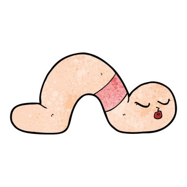 Çizgi film solucanının vektör çizimi