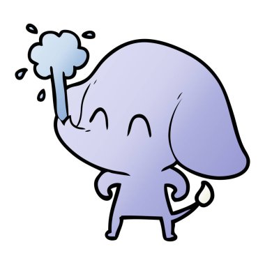 vektör çizim sevimli çizgi fil