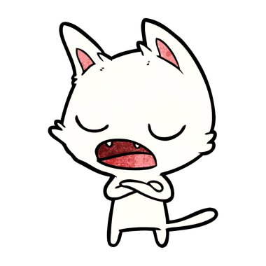 kedi karikatür konuşma vektör çizim