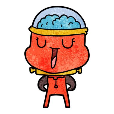 mutlu karikatür robot vektör çizim