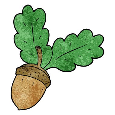 vektör çizim karikatür meşe palamudu