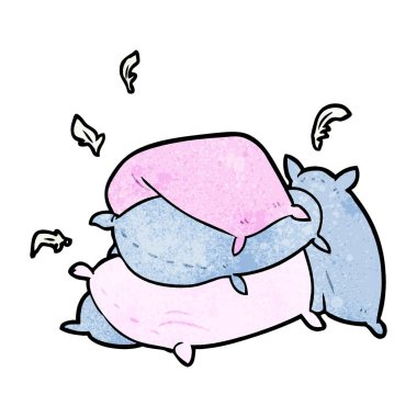 yastıklar yığını çizgi film