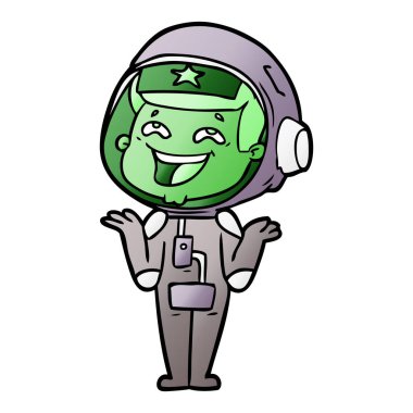 vektör çizim karikatür gülen astronot
