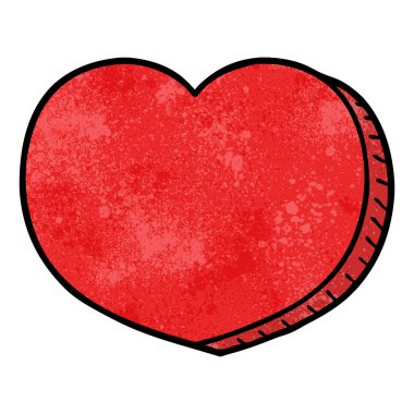 Karikatür kalp çiziminin vektör çizimi