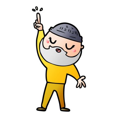 Sakallı çizgi film adamı.