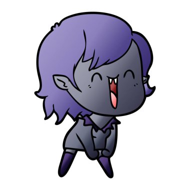 sevimli çizgi mutlu vampir kız