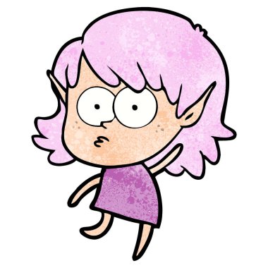 çizgi film elf kızı bakıyordu