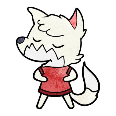 vektör çizim dostu karikatür Fox