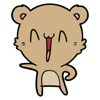 vektör çizim mutlu ayı çizgi film