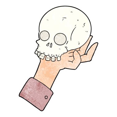 çizgi film el holding kafatası