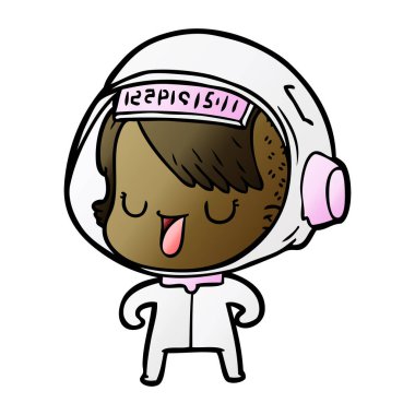 vektör çizim karikatür astronot kadın