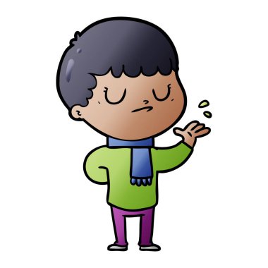 vektör çizim karikatür huysuz çocuk