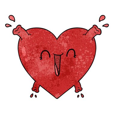 Karikatür kalp çiziminin vektör çizimi