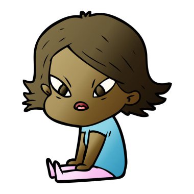 vektör çizim karikatür kadın vurguladı