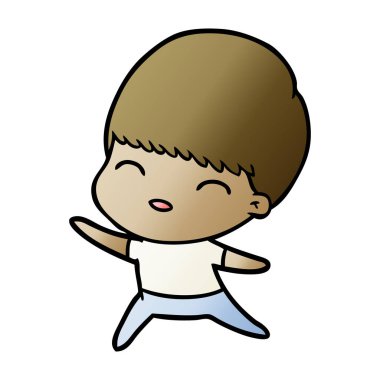 mutlu çizgi film çocuk vektör çizim