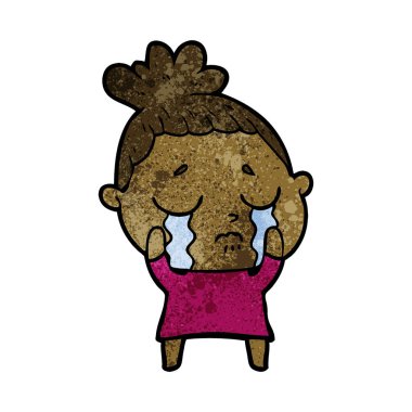 vektör çizim karikatür ağlayan kadın