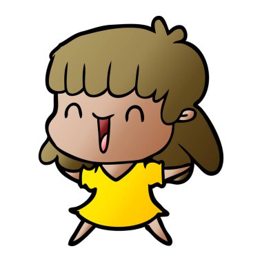 Çizgi filmdeki kadının vektör çizimi