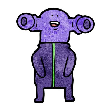 Dostu karikatür uzaylı vektör çizim