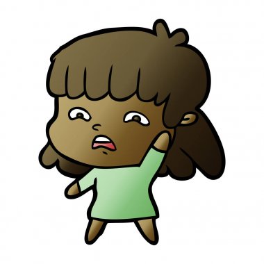 vektör çizim karikatür endişeli kadın