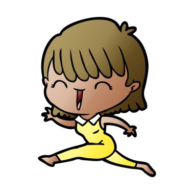 Çizgi filmdeki kadının vektör çizimi