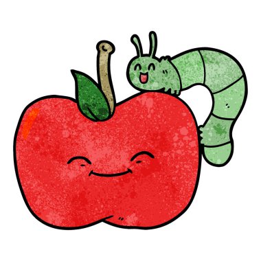 Çizgi film elmasının vektör illüstrasyonu