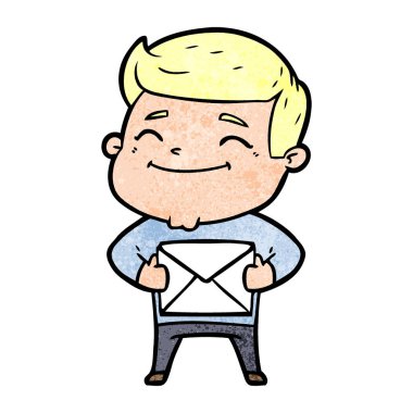 mutlu çizgi film adam vektör çizim